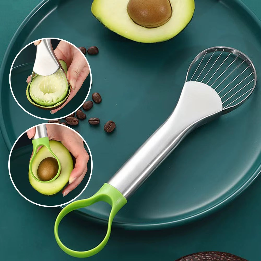 Avocado Knife 2 in 1 Stainless Steel Avocado Cutter Peeler Knife Kiwi Salad Slicer Peeler Kitchen Gadget Fruit Vegetable Tools